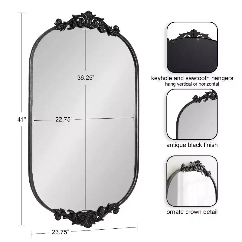 Miroir mural noir