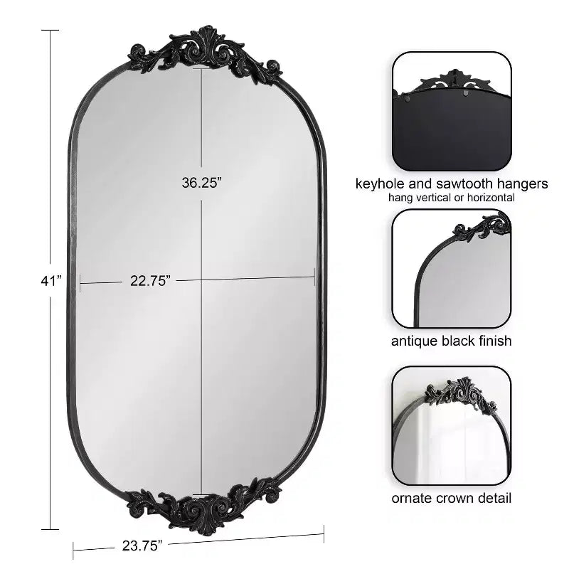 Miroir mural noir