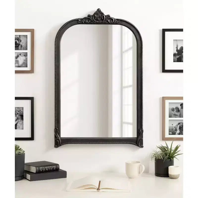 Miroir Mural Arqué Noir