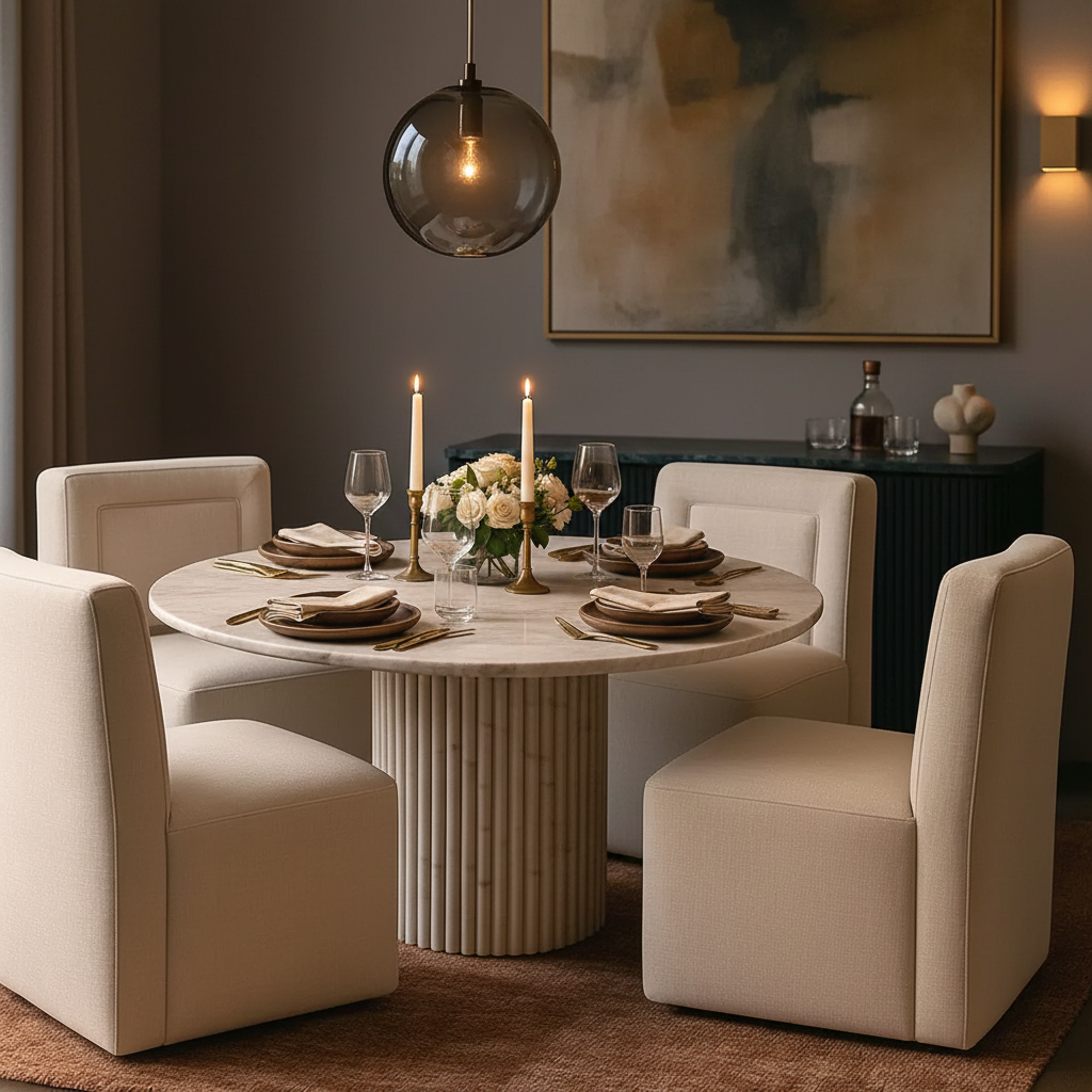 Chaise de salle à manger crème