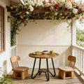Table basse ronde avec étagère de rangement