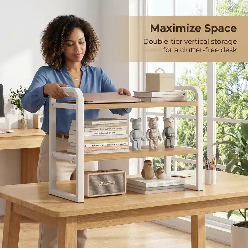 Organisateur d'étagère de bureau en bois