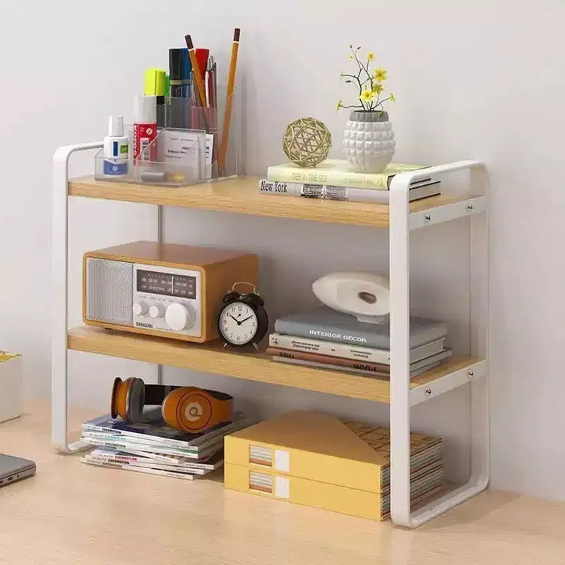 Organisateur d'étagère de bureau en bois