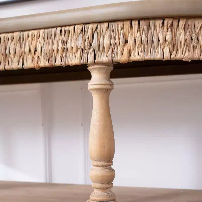 Console ovale en bois fabriquée à la main