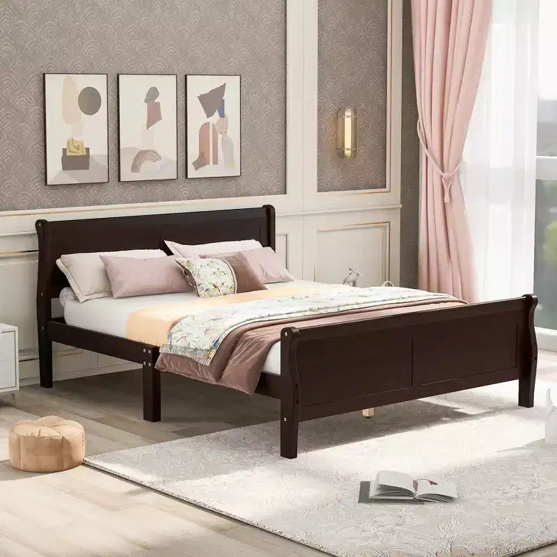 Lit plateforme en bois Espresso