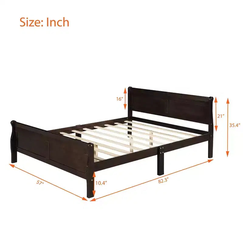 Lit plateforme en bois Espresso