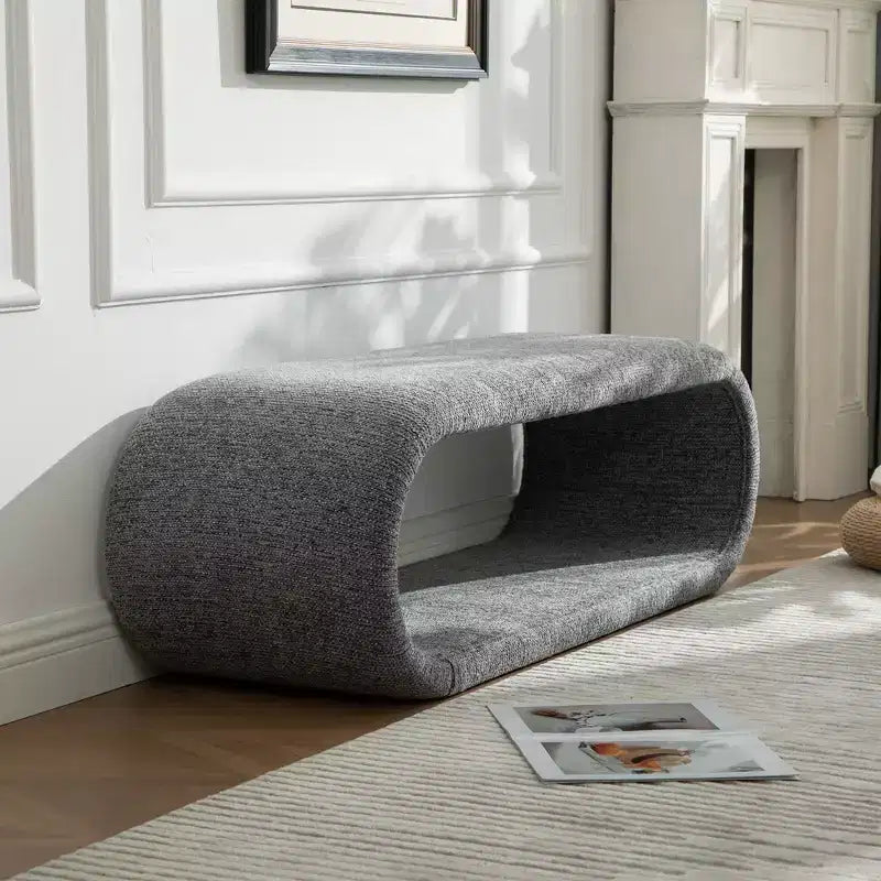 Banc rembourré en chenille creuse moderne