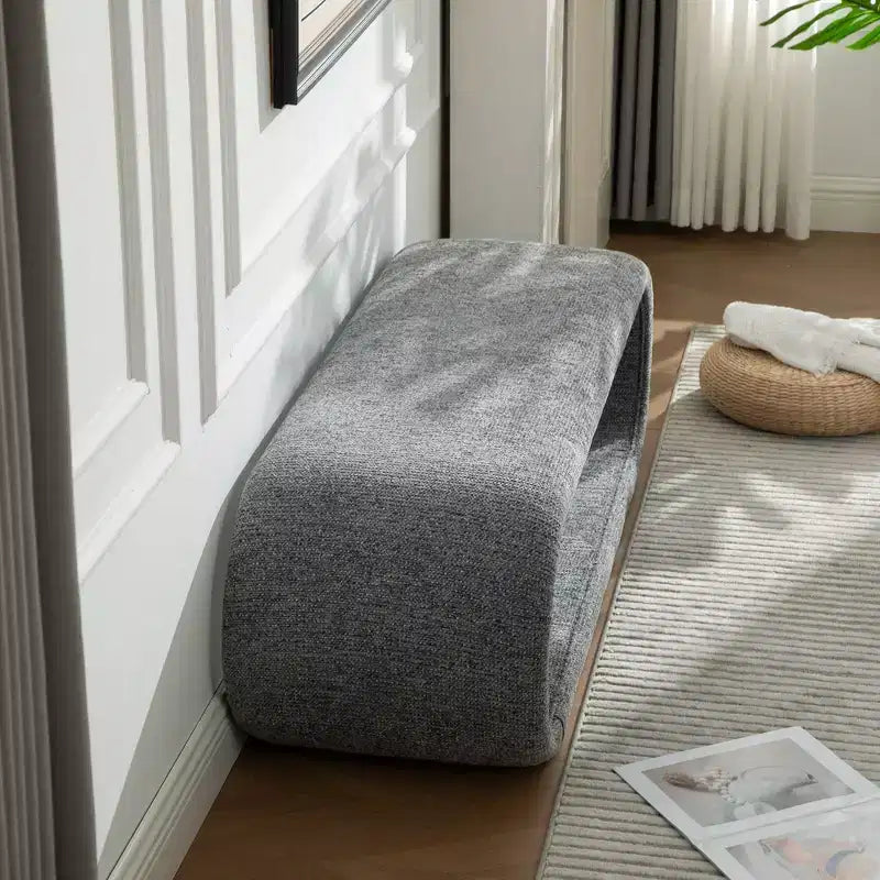Banc rembourré en chenille creuse moderne