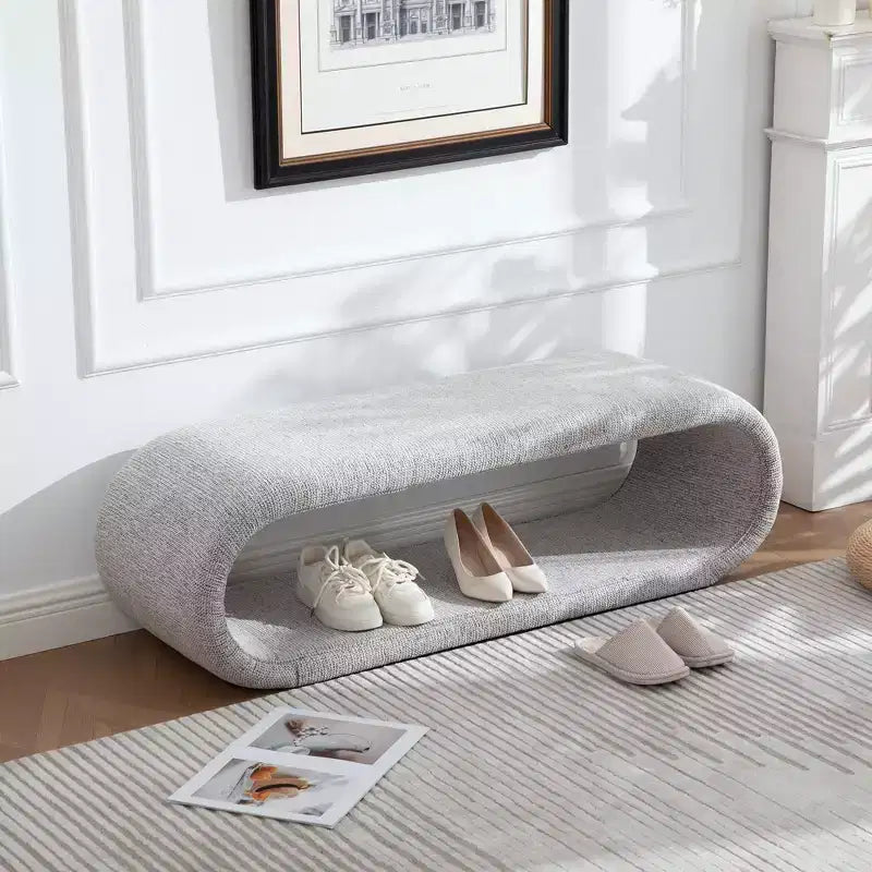 Banc rembourré en chenille creuse moderne