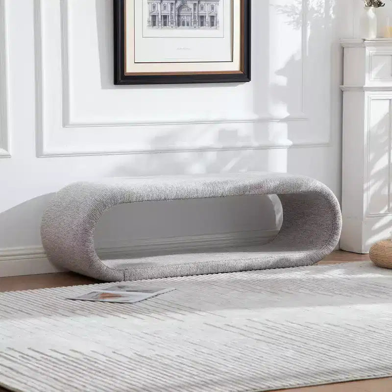 Banc rembourré en chenille creuse moderne