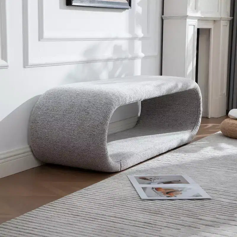 Banc rembourré en chenille creuse moderne