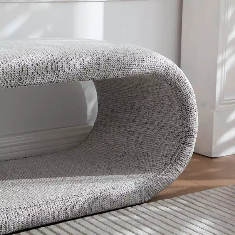 Banc rembourré en chenille creuse moderne