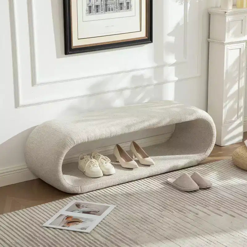 Banc rembourré en chenille creuse moderne