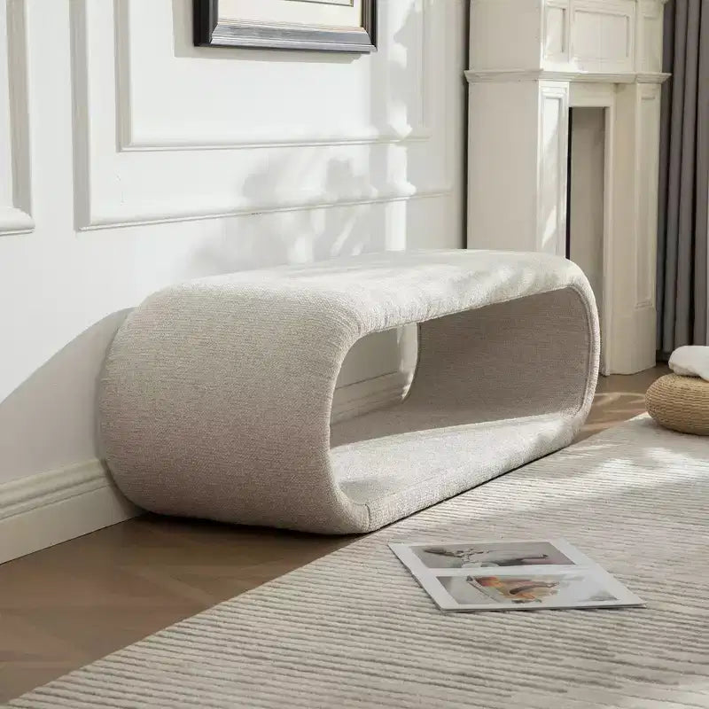 Banc rembourré en chenille creuse moderne