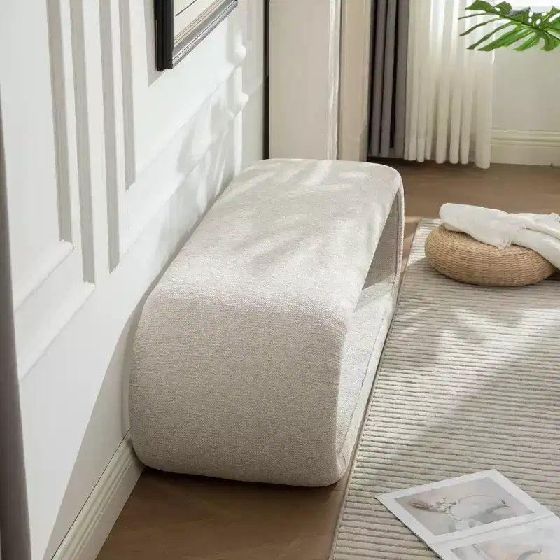 Banc rembourré en chenille creuse moderne
