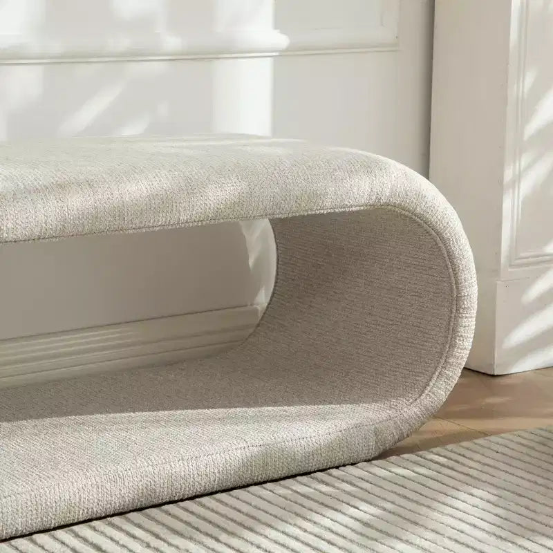 Banc rembourré en chenille creuse moderne