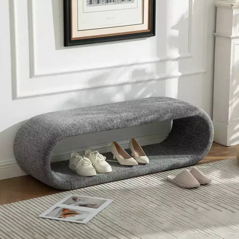 Banc rembourré en chenille creuse moderne
