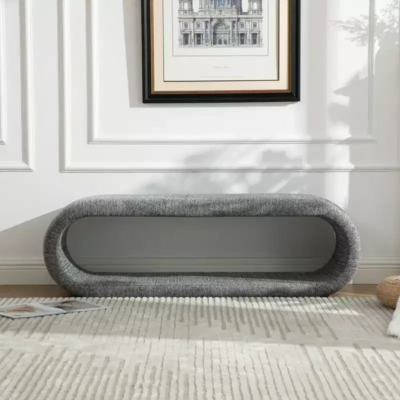 Banc rembourré en chenille creuse moderne