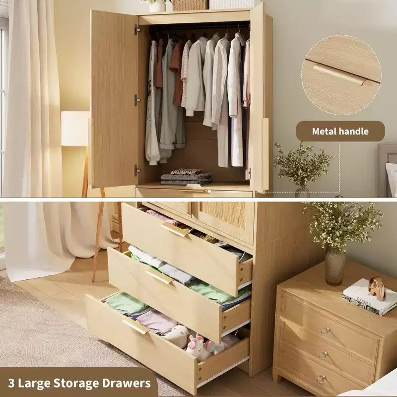 Armoire penderie en bois