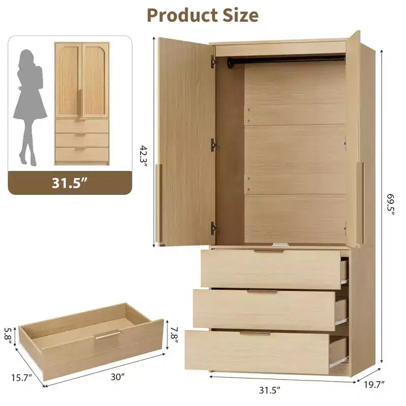 Armoire penderie en bois