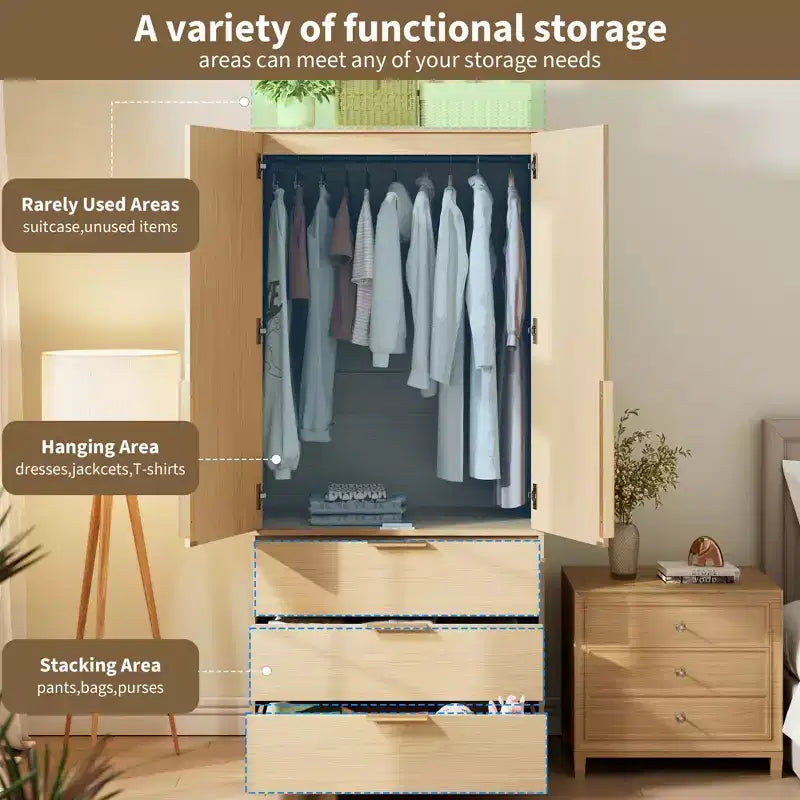 Armoire penderie en bois