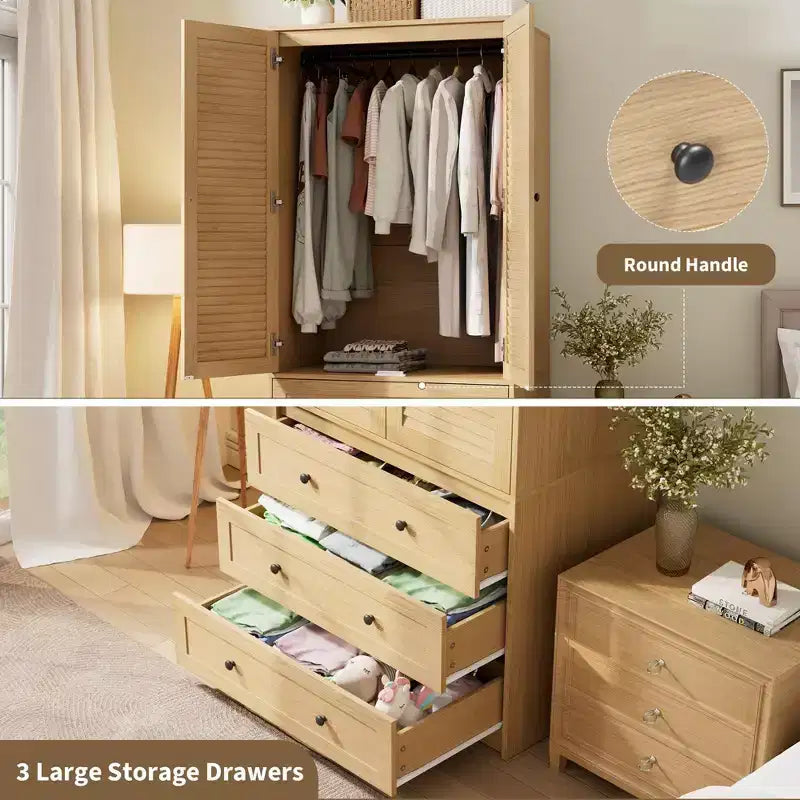 Armoire penderie en bois