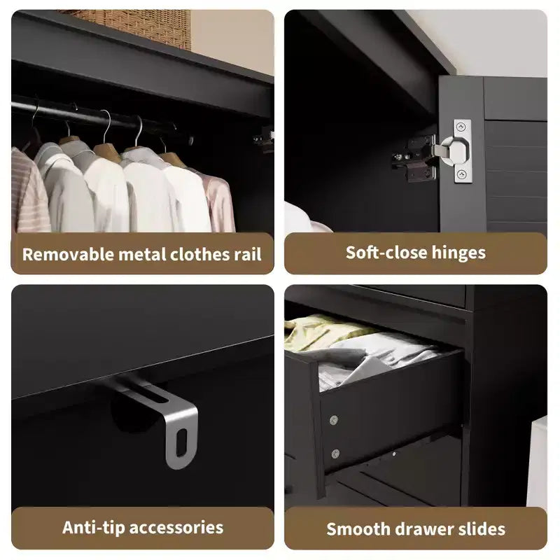 Armoire penderie en bois