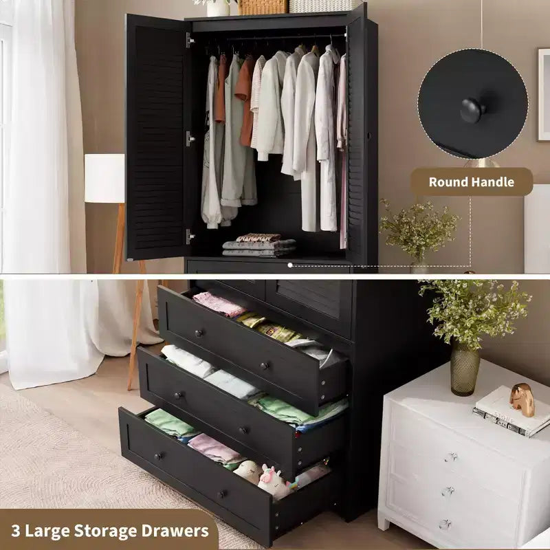 Armoire penderie en bois