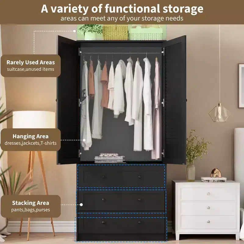 Armoire penderie en bois