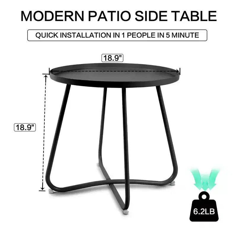 Table d'appoint en métal moderne