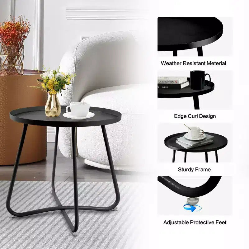 Table d'appoint en métal moderne