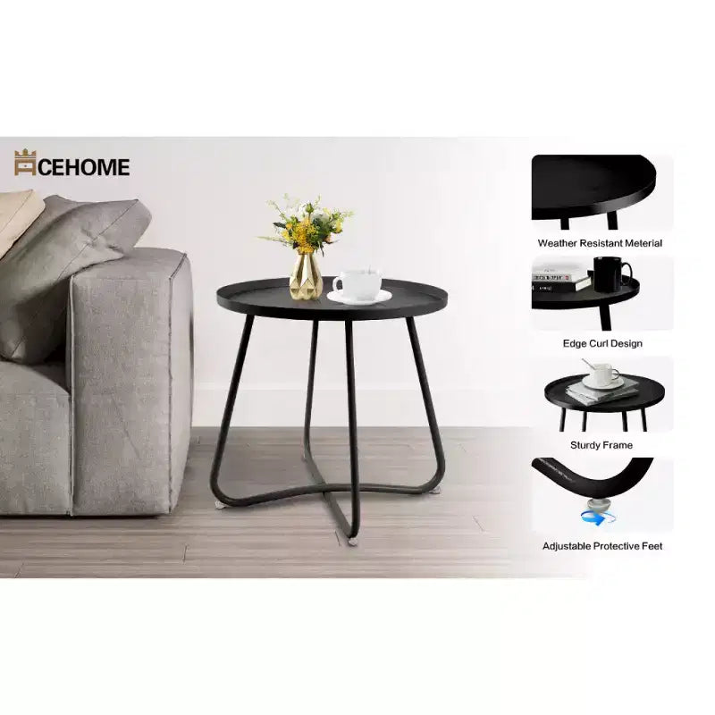 Table d'appoint en métal moderne