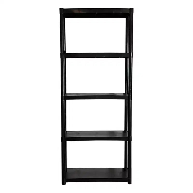Juggernaut Storage 70 Plastic 5 Tier Utility Storage Shelving Unit Rack for Garage Shed or Greenhouse Max 350 Pound Capacity Black