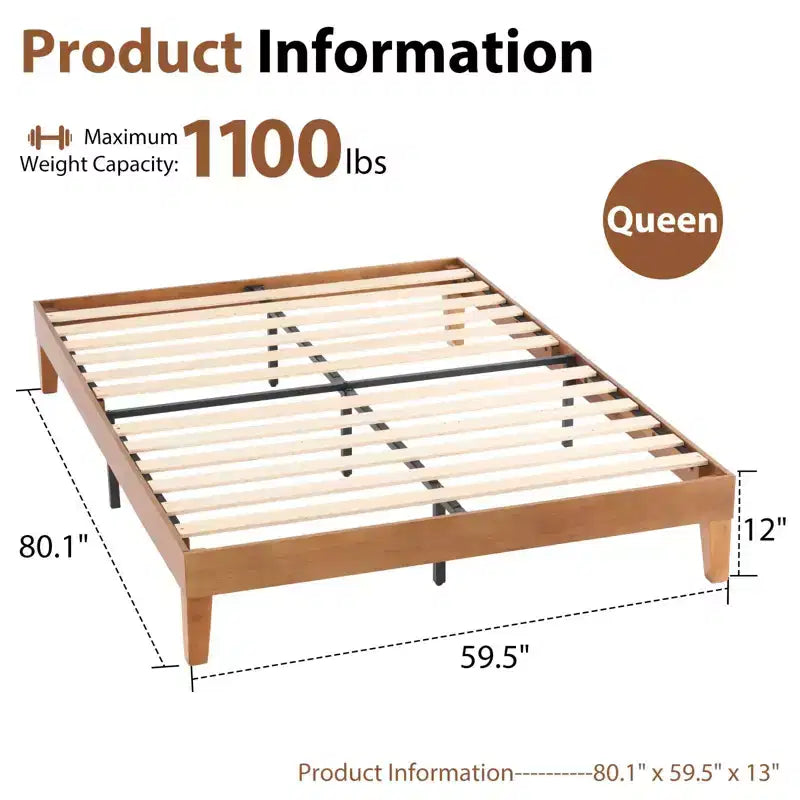 Lit plateforme en bois