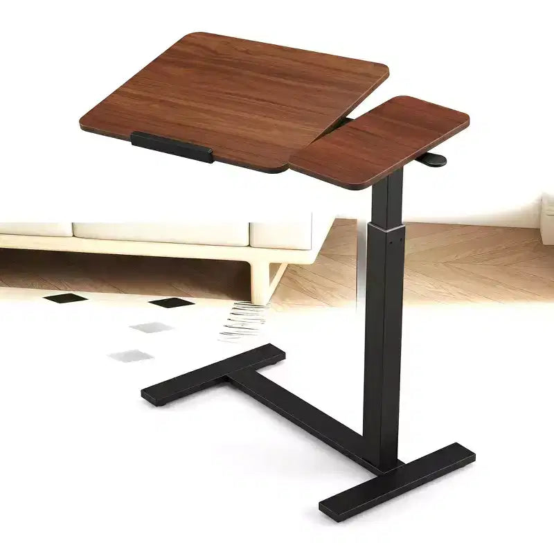 TV Dinner Tray Table Overbed Desk Flip Top 4 Wheels Ht/Angle Adj Rolling Laptop Table Portable Home/Office/Study/Hospital