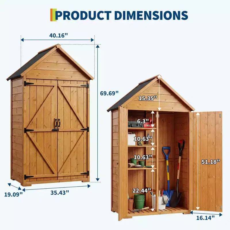 Abri de jardin en bois pour outils
