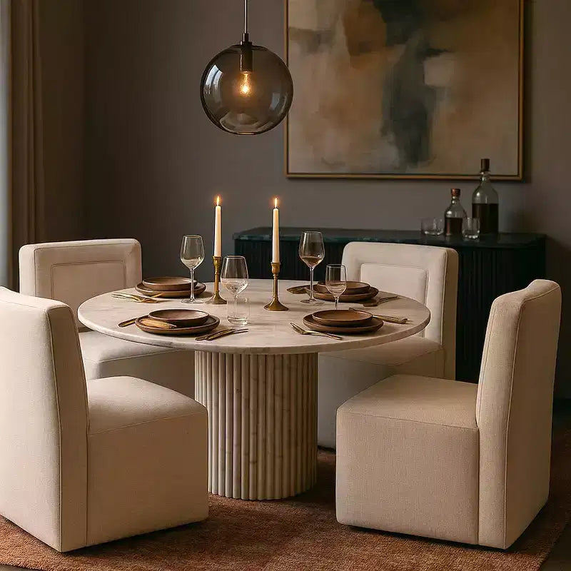 Chaise de salle à manger crème