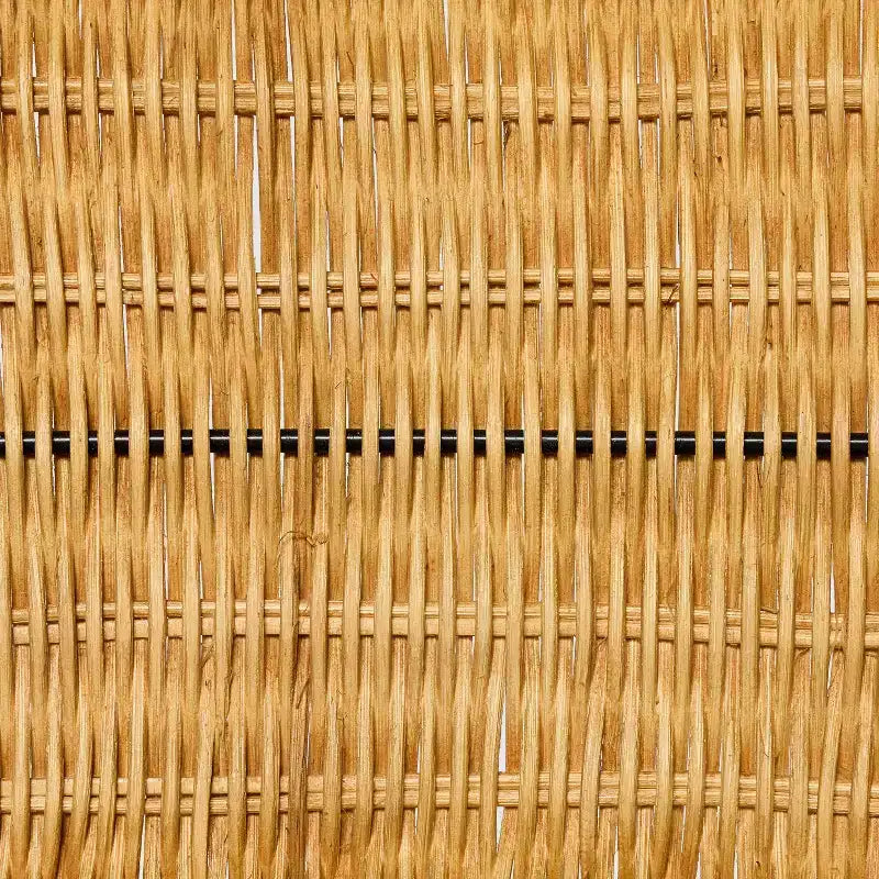 Chaise de salle à manger en métal et rotin
