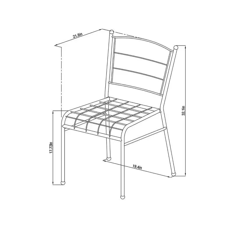 Chaise de salle à manger en métal et rotin