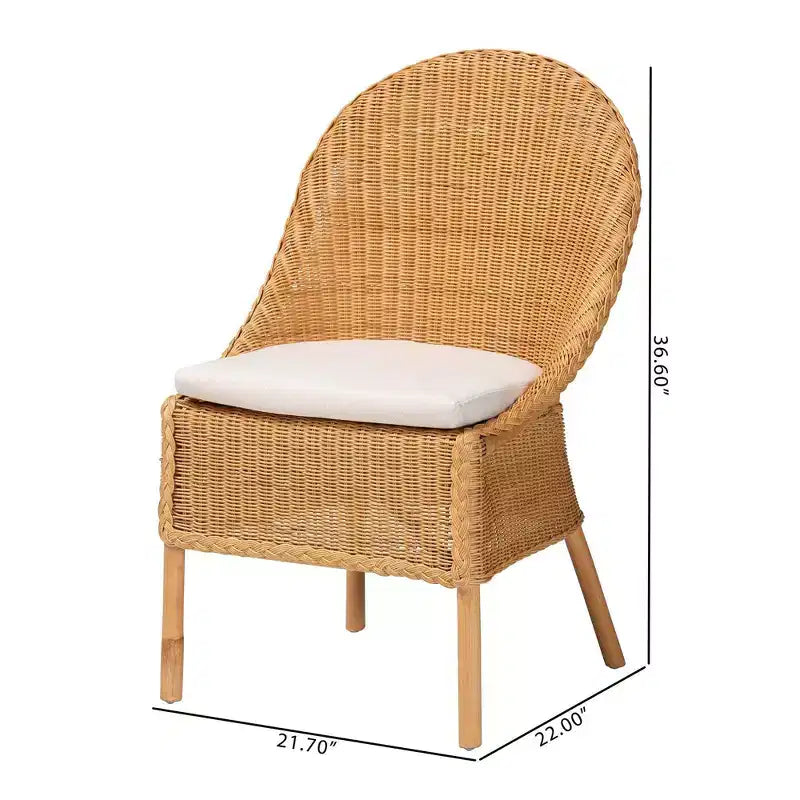 Chaise de salle à manger en rotin miel clair