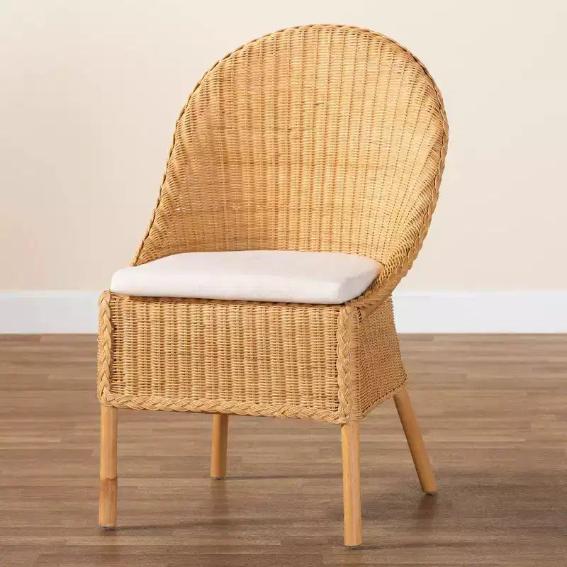 Chaise de salle à manger en rotin miel clair