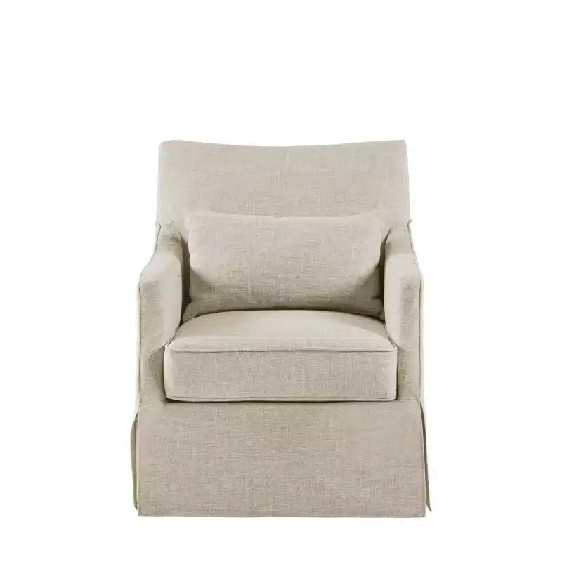 Fauteuils d'appoint pivotants beiges texturés à jupes