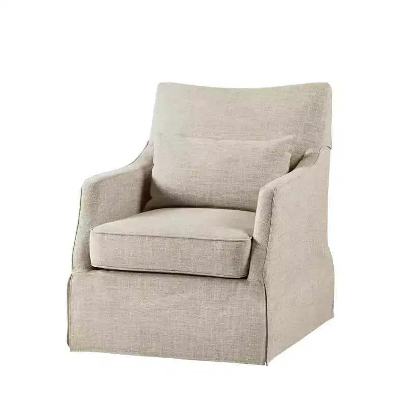 Fauteuils d'appoint pivotants beiges texturés à jupes