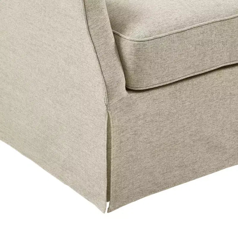Fauteuils d'appoint pivotants beiges texturés à jupes