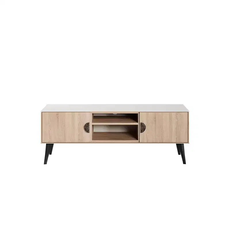 Manhattan Comfort 55.10" Haley TV Stand for TVs up to 46" Natural/Beige