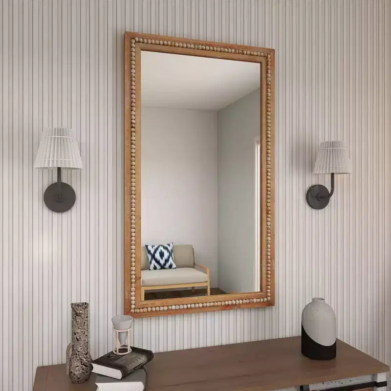 Miroir mural en bois marron