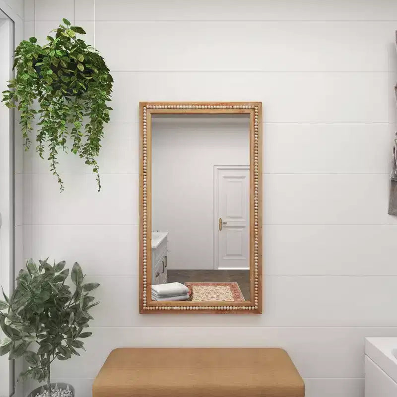 Miroir mural en bois marron