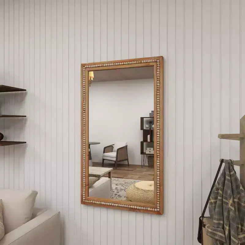 Miroir mural en bois marron