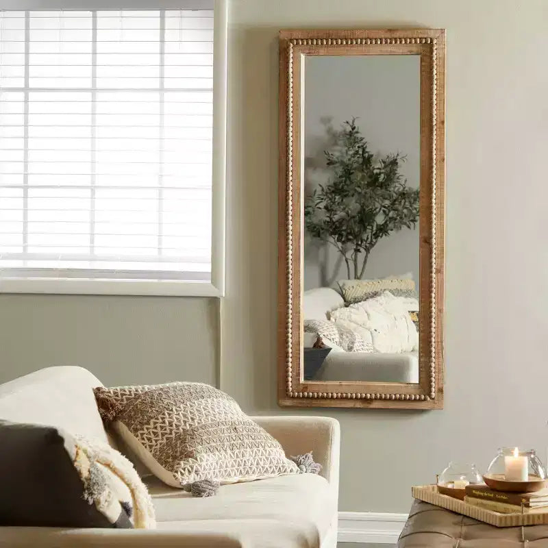 Miroir mural en bois marron