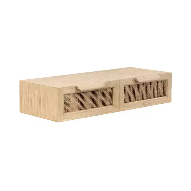 Kate and Laurel Ori Floating Console Rattan 28x13x6 Natural